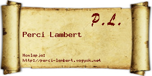 Perci Lambert névjegykártya